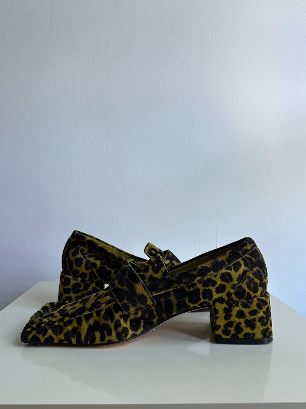 Miista Leopard Print Suede Loafers
